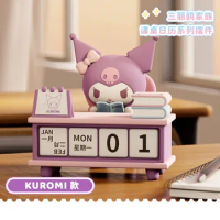 Sanrio Pochacco Kuromi Desk Calendar Series Cartoon Doll Model Kawaii Fashion Room Desktop Ornaments Children's Toys Gifts