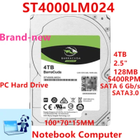 New Original HDD For Seagate BarraCuda 4TB 2.5" SATA 128MB 5400RPM For Internal Hard Disk For Notebook HDD For ST4000LM024