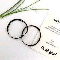Cod 2 pcs Gelang Couple Tabung Minimalis Tali Waterproof/Tali Korea, Gelang Couple Keren Bracellet
