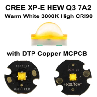 CREE XP-E HEW Q3 7A2 Warm White 3000K High CRI90 LED Emitter with 16mm / 20mm DTP Copper MCPCB (1 pc)