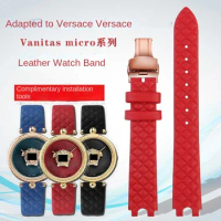 16mm Genuine Leather Watch Band for Versace Vanitas Micro Soft Comfortable Female U-Shaped Interface Watch Strap Accessories