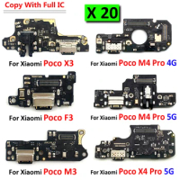 20Pcs/Lot, USB Charging Port Mic Microphone Dock Connector Board Flex Cable For Xiaomi Poco F2 F3 F1 X3 M3 M4 X4 Pro 4G 5G