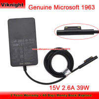 Genuine 1963 39W Charger for Microsoft 1963 Surface Laptop Go 1943 Power Supply Adapter 15V 2.6A