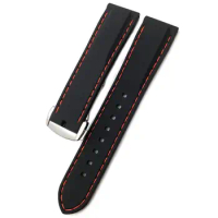 PCAVO 20mm 19mm 22mm Rubber Silicone Waterproof Watch Band Fit For Omega For IWC For SKX 007 Strap