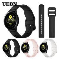 20mm Liqui Silicone Band For Samsung Watch WristStrap For Galaxy Watch 42mm Active 2 40mm 44mm / Gear Sport &amp; S2 Watch bands