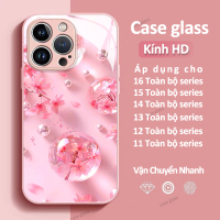 เคสศัพท์แก้วลายการ์ตูนคริสตัล เหมาะสำหรับ iPhone 16E 16 Pro Max 15 Pro Max 14 Pro Max 12 Pro Max 11 