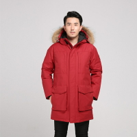 【巴黎精品】真 羽絨90%鴨絨 羽絨外套鴨絨夾克-保暖貉子毛領中長版連帽男外套3色p1ai22