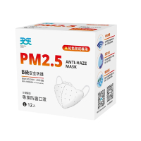 【天天】PM2.5 防霾口罩 新B級防護 紅色警戒專用 L尺寸 (白色) 12入/盒