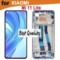 Original Amoled 6.55'' LCD Replacement for Xiaomi MI 11 Lite Touch Screen Mi11 Lite M2101K9AG Amoled Display