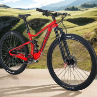 27.5/29Inches Hydraulic brake Soft tail carbon fiber Mountain bike 12Speed Full suspension Dual shock absorption FreerideBicycle