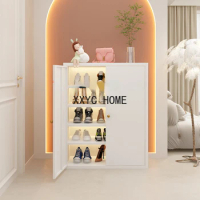 French Cream Style Shoe Cabinet Household Large Capacity Storage Cabinet Multi-Layer Locker Modern Shoe Rack