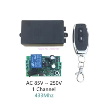 dhl or fedex 50pcs 433Mhz Universal Wireless Remote Control Switch AC 85V 110V 220V 1CH Relay Receiver Module &amp; RF