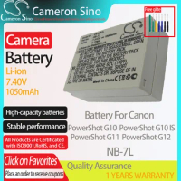 CameronSino Battery for Canon PowerShot G10 PowerShot G10 IS PowerShot G11 PowerShot G12 fits Canon NB-7L camera battery 1050mAh