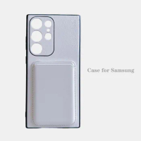 2 In 1 Pure White Leather Mag Safe Card Holder Phone Case for Samsung Galaxy S23Ultra S22 P S21Fe Note20Ultra Neutral Minimalism