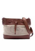 Burberry 二手 Burberry 皮革飾邊帆布抽繩水桶包