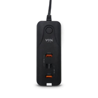 VOX โมบายปลั๊ก 1 สวิตช์ 2 USB 2 Type-C รุ่น F5CAB-VX02-P60 สีดำ สายยาว 2 เมตร