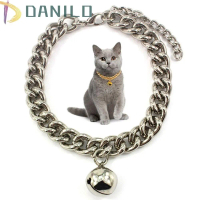 fre Kalung Rantai Emas Elektroplating Tidak Berubah Warna Dengan Lonceng Untuk Aksesoris Anjing Kuci
