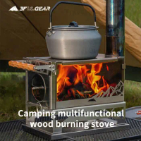 3F UL GEAR Fire Wood Heater Burning Pellet Stove Table Camping Tent Oven Outdoor Winter Cooking Supplies Folding Stainless Steel