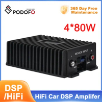 Podofo HIFI Professional DSP Amplifier RY-125AB Audio Stereo 4*80W High Fidelity Power for Car or Home Video System
