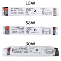 T8 220-240V AC 2x58W Wide Voltage Electronic Ballast Fluorescent Lamp Ballasts Q84D