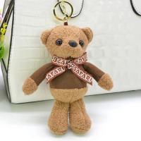 Teddy Bear Keychain Plush Toy Stuffed Teddy Bear Imitation Rabbit Fur Pompon Fluffy Backpack Bag Pendant Plush Teddy Bear Toys