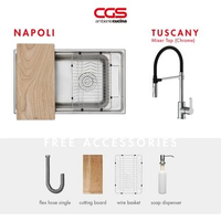 Paket Promo: CGS Napoli Kitchen Sink + CGS Tuscany Mixer Taps