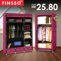 FINSSO: Wardrobe Clothes Organization Rack Closet Furniture Steel