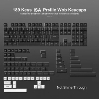 189 Key WOB Black White ISA Profile PBT Keycaps Custom Double shot Key Cap for Cherry MX Switches Mechanical Gaming Keyboard