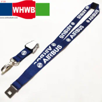 Printed Airbus Lanyard for Pilot Flight Crew's License ID Card Holder Boarding Pass String Sling Airplane buckle Personal Gift