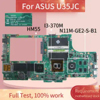 Laptop motherboard For ASUS U35JC I3-370M Notebook Mainboard HM55 N11M-GE2-S-B1 DDR3