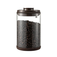 【安酷生活】一鍵搞定密封玻璃咖啡罐2000mL(真空密封罐 咖啡密封罐 收納 密封罐 單向排氣)