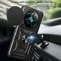 Funda for Realme 12 Plus 5G Case Slide Camera Lens Protection Ring Stand Armor Cover for Realme 12+ 5G Capa