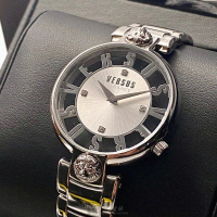 【VERSUS】VERSUS凡賽斯女錶型號VV00091(透視錶面銀錶殼銀色精鋼錶帶款)