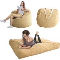 Bean Bag Sofa Bed for Adults, Convertible Beanbag Folds from Lazy Chair to Floor Mattress Bed, Big Sofa Bed, Giant Bean Bag Sofa
