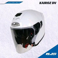 Helm NJS KAIROZ DV SOLID KAIROZ DOUBLE VISOR - Helm half face NJS WHITE XXL