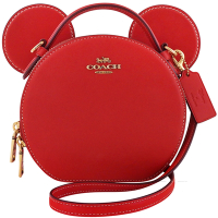 COACH Disney聯名紅色米奇造型皮革雙層手提/斜背兩用包