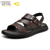 Camel Active 2019 New Top Quality Sandals Men Slippers Summer Genuine Leather Sandals Men Outdoor Shoes Men Leather Shoes