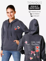 TONIQUE TONIQUE Wanita Katun Hoodie Regular Fit Graphic Hoodie Abu-abu KELLY women's regular fit cot