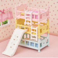 Sylvanian Families forest animal family Japanese crib three-layer bed bedroom set play house toy accessories 2023 New