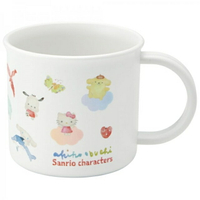 小禮堂 Sanrio大集合 兒童單耳塑膠杯 200ml Ag+(白動物款)