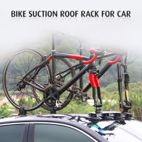 Bike Suction Roof Rack for Car Roof Top Sucker Quick Release Aluminum Alloy Bike Carrier Rack for 2 Bikes