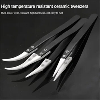 Tweezers Exquisite Pointed Tip Insulation Detailed Cozy Part Splitting Tool Black Tweezers Comfortable Grip Ceramic Tweezers