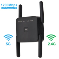 5GHz Wireless WiFi Repeater Wifi Extender 1200Mbps Wi-Fi Signal Amplifier Long Range Wi fi Signal Booster 2.4G Wifi Repiter