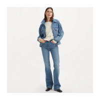 【LEVIS 官方旗艦】Wedgie 高腰修身 排釦 靴型牛仔褲 / 精工輕藍染刷白 / 女生牛仔褲 熱賣單品 A8710-0002