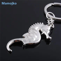 Mamojko Simple Sea Horse Key Chain Fashion Bag Buckle Key Holder For Man Women Charm HandBag Pendant Key Rings Gifts