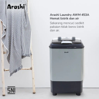 Mesin Cuci Arashi Laundry AWM 453A Pengering Air Listrik