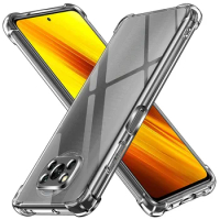 Clear Shockproof Case For Xiaomi Poco X3 NFC X4 GT X5 M3 M4 M5 Pro Soft Silicone Shell POCO F3 F4 F5 C40 C50 C51 C55 Back Cover