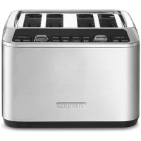 4-Slice Motorized Toaster Black Toaster for Bread Maker Machine Making Cooking Appliances Kitchen Home