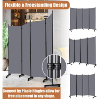Room Divider Portable 88'' Partition Room Dividers and Folding Privacy Screens 4 Panel Wall Divider for Room Separation