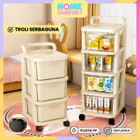 Rak Lemari Laci Roda Serbaguna Model Crystal & Solid dengan Roda 360° Fleksibel & Bahan PP Premium A